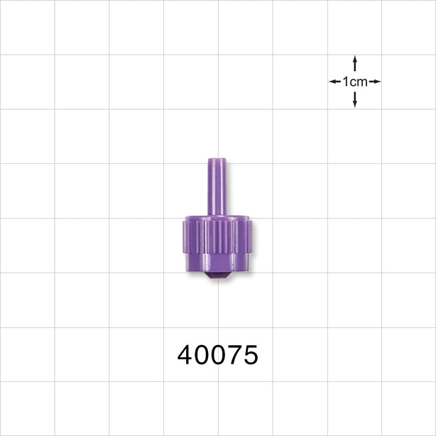 Male ENFit Connector, Purple - Fits 8 FR OD Tubing (0.106 inch, 2.69 mm) - 40075