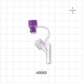 Y Connector, Male ENFit Sideport with Cap on Strap, Natural - Fits 12 FR OD Tubing (0.157 inch, 3.99 mm) - 40093