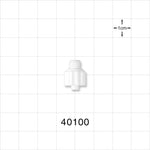 Threaded Connector, Male Luer Lock, White - 1/4"-28 UNF - 40100