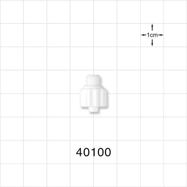 Threaded Connector, Male Luer Lock, White - 1/4"-28 UNF - 40100