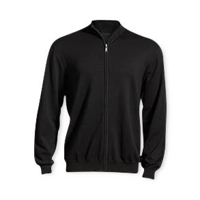 Edwards Garment Co Fine-Gauge Sweaters Unisex Full-Zip Cardigan, Black, Size S - 4073BLKS