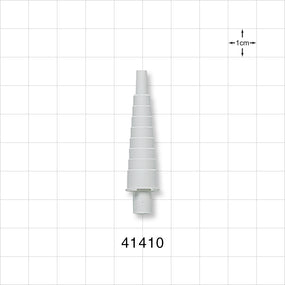 Straight Connector, Tubing Port, Stepped, Male Luer Slip, Natural - 0.161 inch ID/0.256 inch OD x 0.24 inch - 0.417 inch OD (4.1 mm/6.5 mm x 6.1 mm - 10.6 mm) - 41410