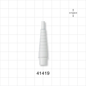 Straight Connector, Tubing Port, Stepped, Male Luer Slip, Natural - 0.209 inch ID/0.354 inch OD x 0.24 inch - 0.406 inch OD (5.3 mm/9 mm x 6.1 mm - 10.3 mm) - 41419