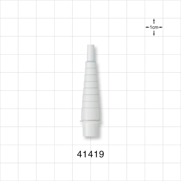 Straight Connector, Tubing Port, Stepped, Male Luer Slip, Natural - 0.209 inch ID/0.354 inch OD x 0.24 inch - 0.406 inch OD (5.3 mm/9 mm x 6.1 mm - 10.3 mm) - 41419