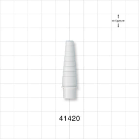 Straight Connector, Tubing Port, Stepped, Natural - 0.256 inch ID/0.354 inch OD x 0.24 inch - 0.406 inch OD (6.5 mm/9 mm x 6.1 mm - 10.3 mm) - 41420