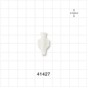 Female Luer Lock, Tubing Port, White - 6 FR (0.079 inches, 2.01 mm) - 41427