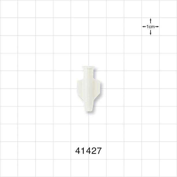 Female Luer Lock, Tubing Port, White - 6 FR (0.079 inches, 2.01 mm) - 41427