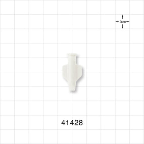 Female Luer Lock, Tubing Port, White - 8 FR (0.106 inch, 2.69 mm) - 41428