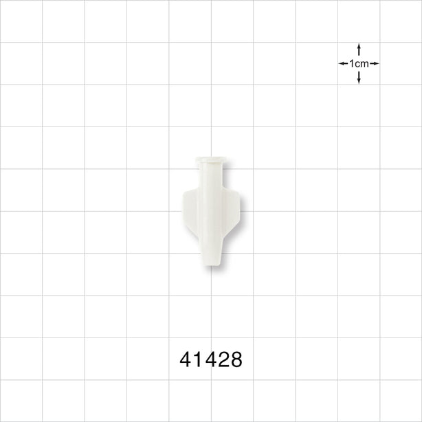Female Luer Lock, Tubing Port, White - 8 FR (0.106 inch, 2.69 mm) - 41428
