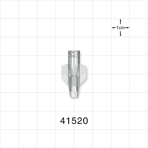 Female Luer Lock, Tubing Port, Clear - 6 FR (0.079 inches, 2.01 mm) - 41520