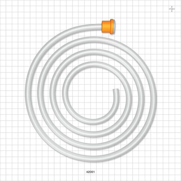 Molded Sanitary Flange Component, Liveo™ Pharma-50 Tubing - 0.5 inch/0.75 inch Mini; 50A Durometer; 1/4 inch ID x 3/8 inch OD (0.25 inch x 0.375 inch, 6.35 mm x 9.53 mm) x 72 inch length (1829 mm) - 42001