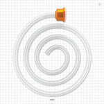 Molded Sanitary Flange Component, Liveo™ Pharma-50 Tubing - 1 inch/1.5 inch Standard; 50A Durometer; 3/8 inch ID x 5/8 inch OD (0.375 inch x 0.625 inch, 9.53 mm x 15.88 mm) x 72 inch length (1829 mm) - 42003