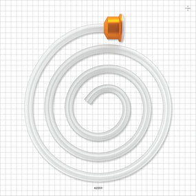 Molded Sanitary Flange Component, Liveo™ Pharma-50 Tubing - 1 inch/1.5 inch Standard; 50A Durometer; 3/8 inch ID x 5/8 inch OD (0.375 inch x 0.625 inch, 9.53 mm x 15.88 mm) x 72 inch length (1829 mm) - 42003