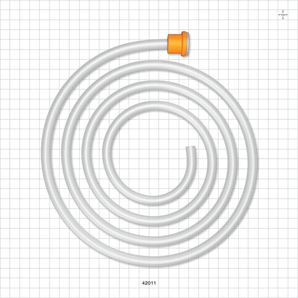 Molded Sanitary Flange Component, C-Flex 374 Tubing - 0.5 inch/0.75 inch Mini; 50A Durometer; 1/4 inch ID x 3/8 inch OD (0.25 inch x 0.375 inch, 6.35 mm x 9.53 mm) x 72 inch length (1829 mm) - 42011