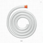 Molded Sanitary Flange Component, AdvantaSil™ APSH Braid-Reinforced Silicone Tubing - 0.5 inch/0.75 inch Mini; 50A Durometer; 3/8 inch ID x 5/8 inch OD (0.375 inch x 0.625 inch, 9.53 mm x 15.88 mm) x 72 inch length (1829 mm) - 42021
