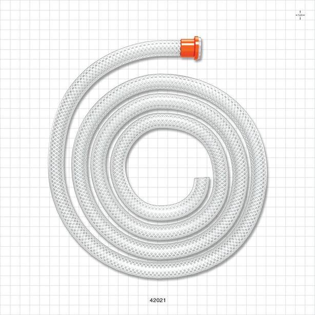 Molded Sanitary Flange Component, AdvantaSil™ APSH Braid-Reinforced Silicone Tubing - 0.5 inch/0.75 inch Mini; 50A Durometer; 3/8 inch ID x 5/8 inch OD (0.375 inch x 0.625 inch, 9.53 mm x 15.88 mm) x 72 inch length (1829 mm) - 42021