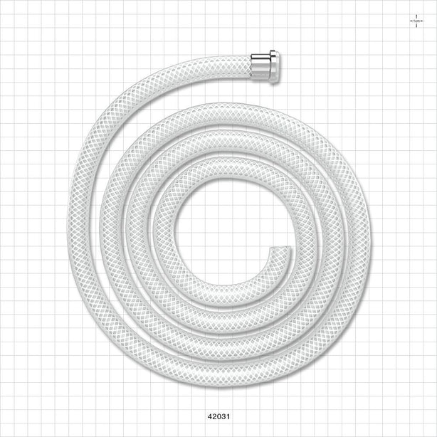 Molded Sanitary Flange Component, AdvantaSil™ APSH Braid-Reinforced Silicone Tubing - 0.5 inch/0.75 inch Mini; 50A Durometer; 3/8 inch ID x 5/8 inch OD (0.375 inch x 0.625 inch, 9.53 mm x 15.88 mm) x 72 inch length (1829 mm) - 42031