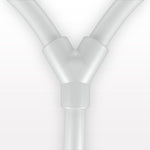 Molded Y Component, Liveo™ Pharma-50 Tubing - All Sides: 50A Durometer; 1/2 inch ID x 3/4 inch OD (0.5 inch x 0.75 inch, 12.7 mm x 19.05 mm) x 18 inch length (457.2 mm) - 42054