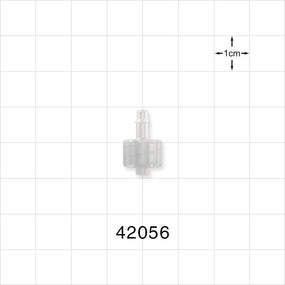Male Luer Lock, Barbed, Natural - Fits 1/8 inch ID Tubing (0.125 inch, 3.18 mm) - 42056