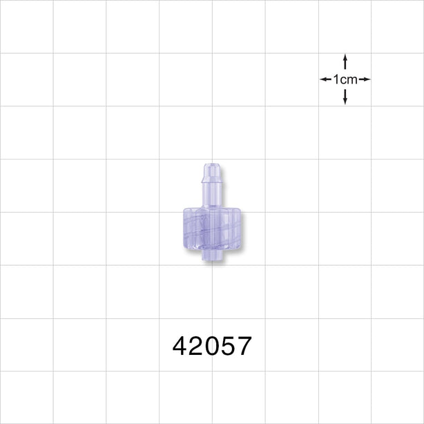 Male Luer Lock, Barbed, Clear - Fits 1/8 inch ID Tubing (0.125 inch, 3.18 mm) - 42057