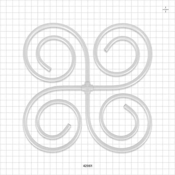 Molded Cross Component, Liveo™ Pharma-50 Tubing - All Sides: 50A Durometer; 1/8 inch ID x 1/4 inch OD (0.125 inch x 0.25 inch, 3.18 mm x 6.35 mm) x 18 inch length (457.2 mm) - 42061