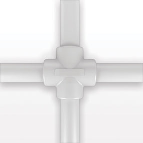 Molded Cross Component, Liveo™ Pharma-50 Tubing - All Sides: 50A Durometer; 1/2 inch ID x 3/4 inch OD (0.5 inch x 0.75 inch, 12.7 mm x 19.05 mm) x 18 inch length (457.2 mm) - 42064