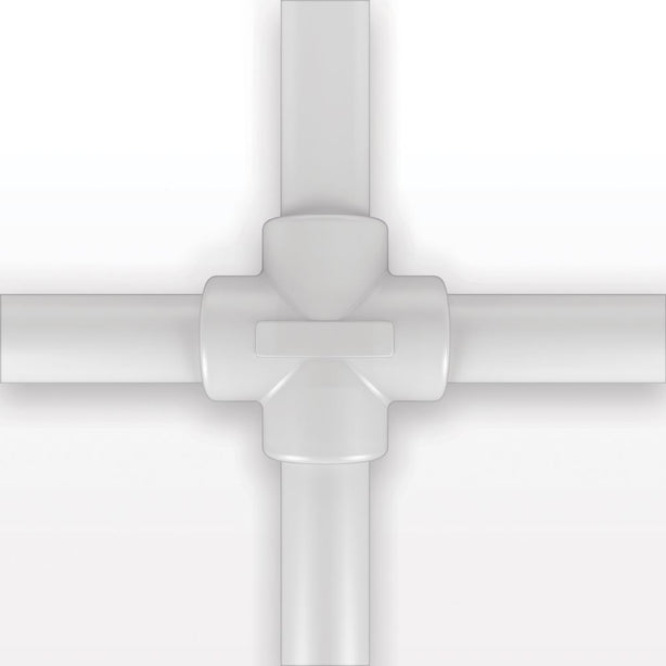 Molded Cross Component, Liveo™ Pharma-50 Tubing - All Sides: 50A Durometer; 3/4 inch ID x 1 inch OD (0.75 inch x 1 inch, 19.05 mm x 25.4 mm) x 18 inch length (457.2 mm) - 42065