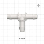 T Connector, Barbed, Natural - Fits 1/2 inch ID Tubing (0.5 inch, 12.7 mm) - 42066