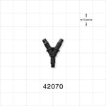 Y Connector, Barbed, Black - Fits 1/8 inch ID Tubing (0.125 inch, 3.18 mm) - 42070