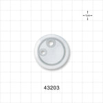 Drip Chamber Cover, Two Ports - Fits 1.18 inch Diameter Chamber (30 mm); 1 Port 0.264 inch – 0.25 inch ID (6.7 mm – 6.35 mm); 1 Port 0.209 inch – 0.197 inch ID (5.3 mm - 5 mm) - 43203