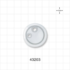 Drip Chamber Cover, Two Ports - Fits 1.18 inch Diameter Chamber (30 mm); 1 Port 0.264 inch – 0.25 inch ID (6.7 mm – 6.35 mm); 1 Port 0.209 inch – 0.197 inch ID (5.3 mm - 5 mm) - 43203