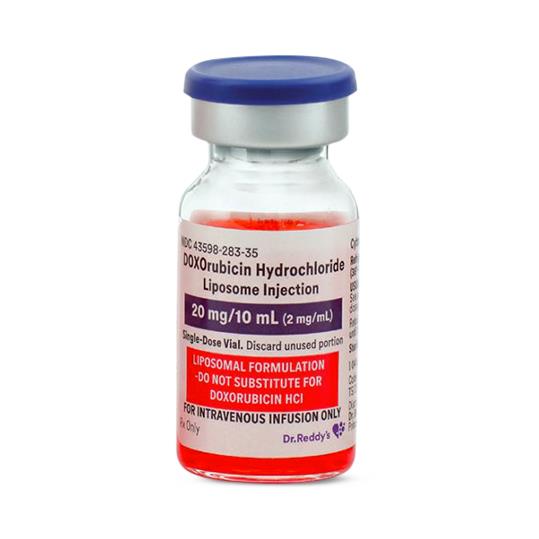 DR. Reddys Labs Injection Doxorubicin HCl 2mg/mL Single Dose Vial, 10mL - 43598-0283-35 - 1 Each