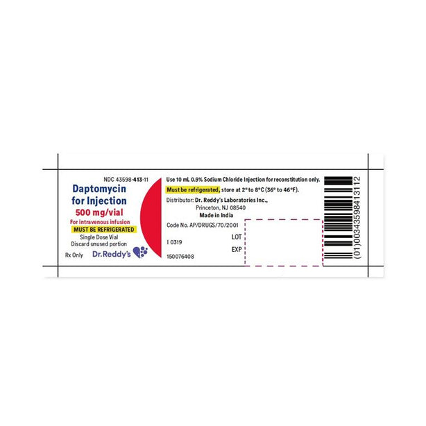 DR. REDDYS LABS Daptomycin Injection 43598-0413-11 1 Each - MDL-43598-413-11