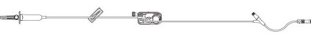 ICU Medical IV Pump Set PlumSet™ Pump Without Port 15 Drops / mL Drip Rate Without Filter 104 Inch Tubing - Case of 48 - 1233912-CS