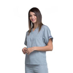 Cherokee Unisex V-Neck Scrub Top, Gray, Size XL, Uniforms One Pocket - 724841279554 - 1 Each