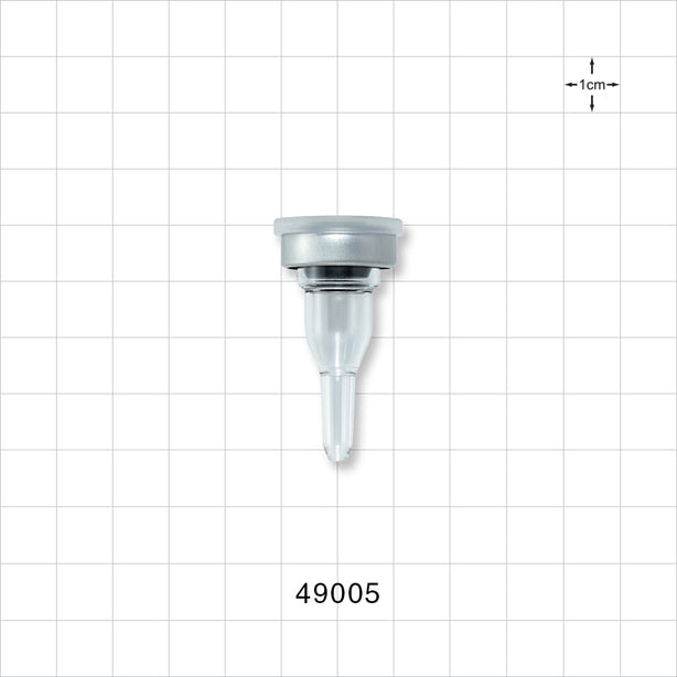 Injection Site Bag Port with Sterilization Ring and Cap - 0.208 inch - 0.244 inch OD (5.3 mm - 6.2 mm) - 49005