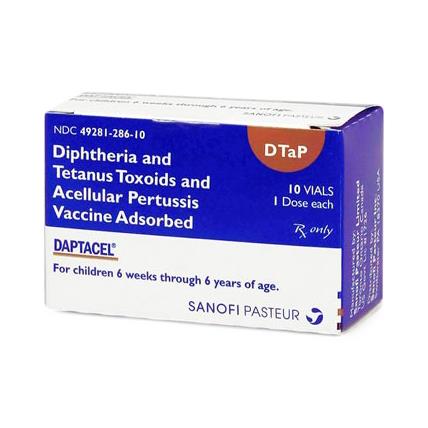 Sanofi Pasteur Injection Daptacel Single Dose Vial, 10 x 0.5 mL - 49281-286-10