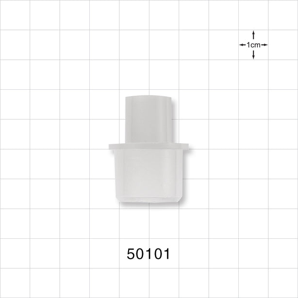 Straight Connector, Tubing Port, Natural - 22mm OD/18 mm ID X 15 mm OD/10 mm ID - 50101