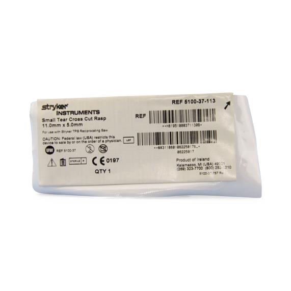 Reprocessed Rasp Small Tear for Use With, Tps Attachment 5.0 mm x 10.7 mm (Stryker 5100-37-115), 5100 Saw Blades - 510037115RH - 1 Each