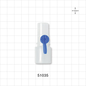 Straight Connector, Reducer, Tubing Connector, Side Port with Cap, Natural - 22 mm x 15 mm OD - 51035
