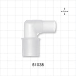 Elbow Connector, Natural - 22 mm OD / 15 mm ID x 15 mm OD - 51038