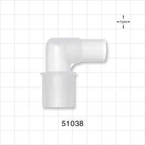 Elbow Connector, Natural - 22 mm OD / 15 mm ID x 15 mm OD - 51038