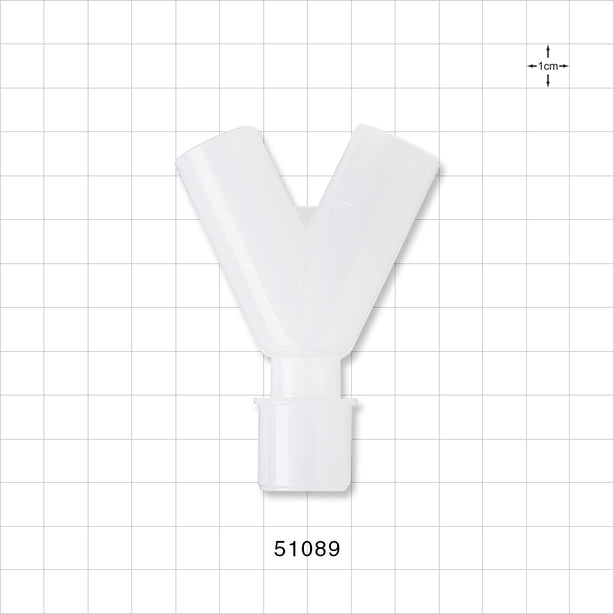 Y Connector, Tubing Ports, Natural - 22 mm OD; 22 mm OD; 22 mm OD/15 mm ID - 51089