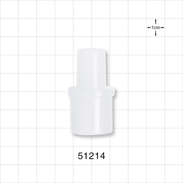 Straight Connector, Reducer, Tubing Port, Natural - 22 mm x 15 mm OD - 51214