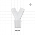 Y Connector, Tubing Ports, Natural - 15mm OD x 15mm OD; 22mm OD/15mm ID - 51298