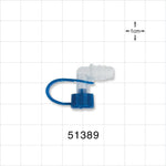 Elbow Connector, Barbed, Female Luer Lock w/Plug - Fits 1/4 inch ID Tubing (0.25 inch, 6.35 mm) - 51389