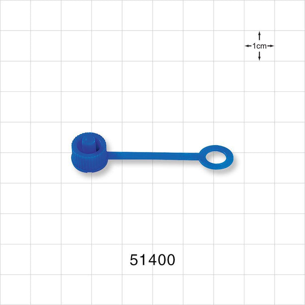 Port Plug w/Strap, Blue - 0.245 inch ID Application Loop (6.22 mm) - 51400