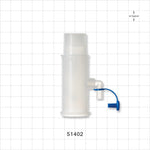 Straight Connector, Tubing Port, Side Port with Cap, Natural - 22 mm x 15 mm ID - 51402