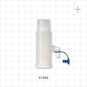Straight Connector, Tubing Port, Side Port with Cap, Natural - 22 mm x 15 mm ID - 51402