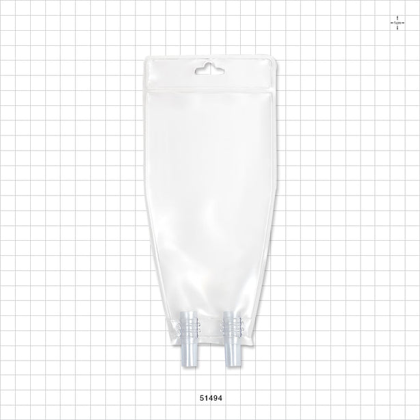 Bag, 2 Tube Ports, Non-Sterile - 100 ml; 2 Tubes 0.258 inch ID (6.55 mm) - 51494